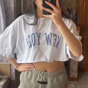 brandy melville new york crop shirt
